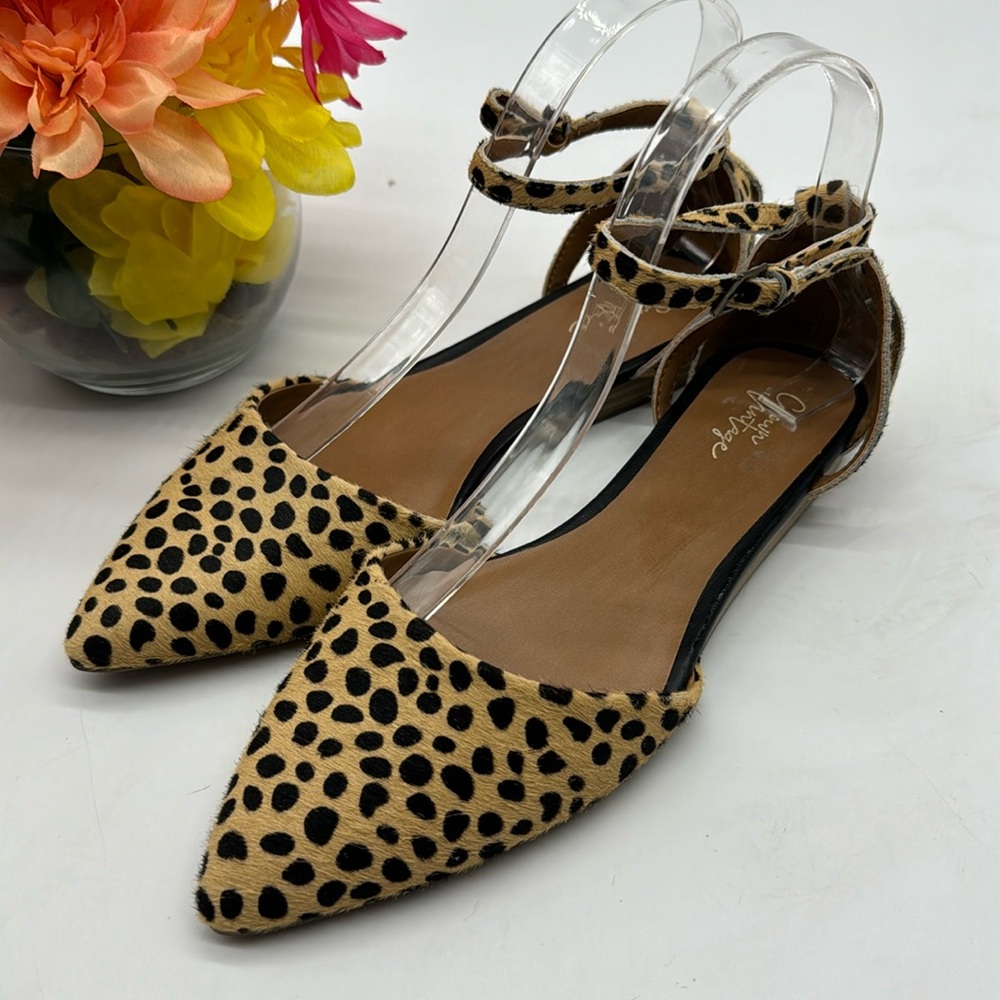 Crown Vintage Tan and Black Spotted Flats